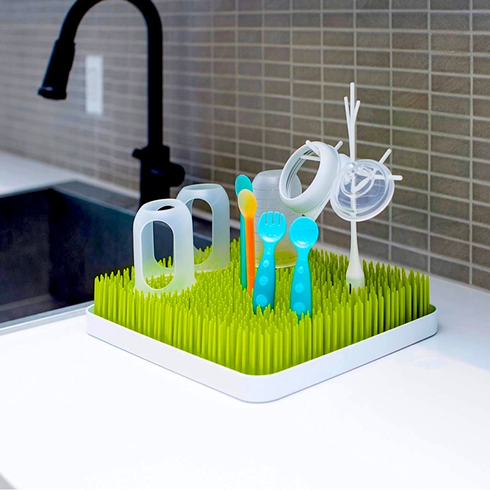 Boon Grass Counter Top Bottle Drying Rack and flower accessory for small items